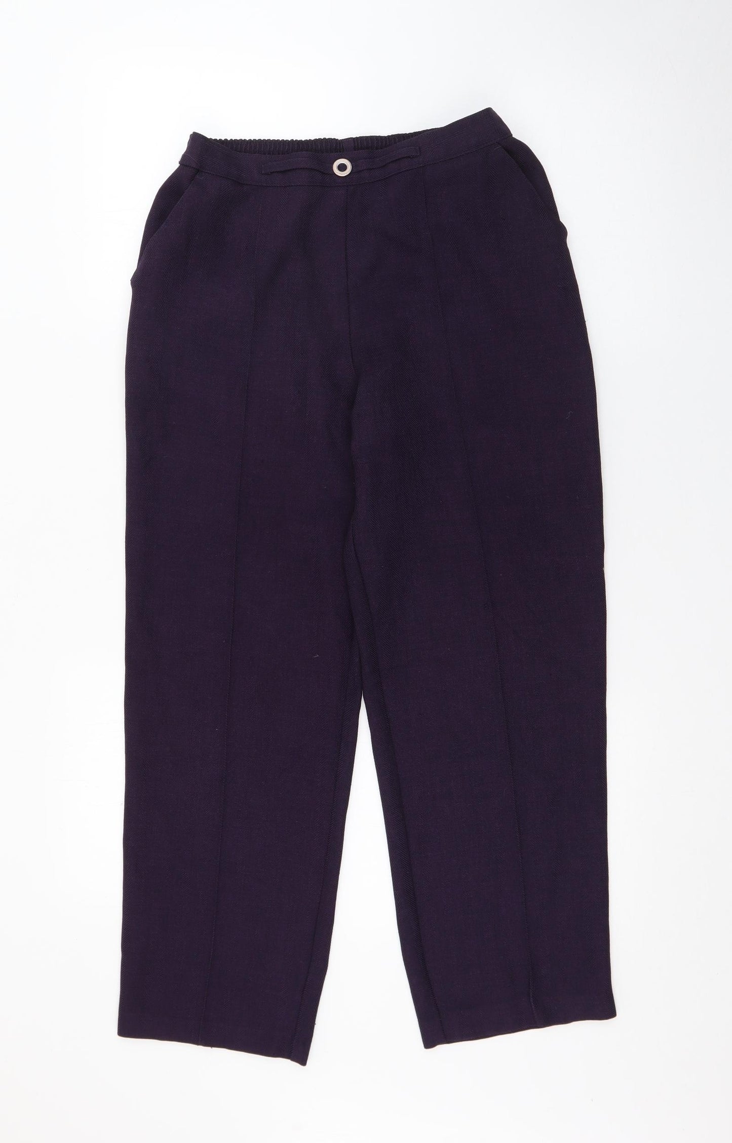 Marks and Spencer Womens Purple  Polyester Trousers  Size 10 L24 in Regular
