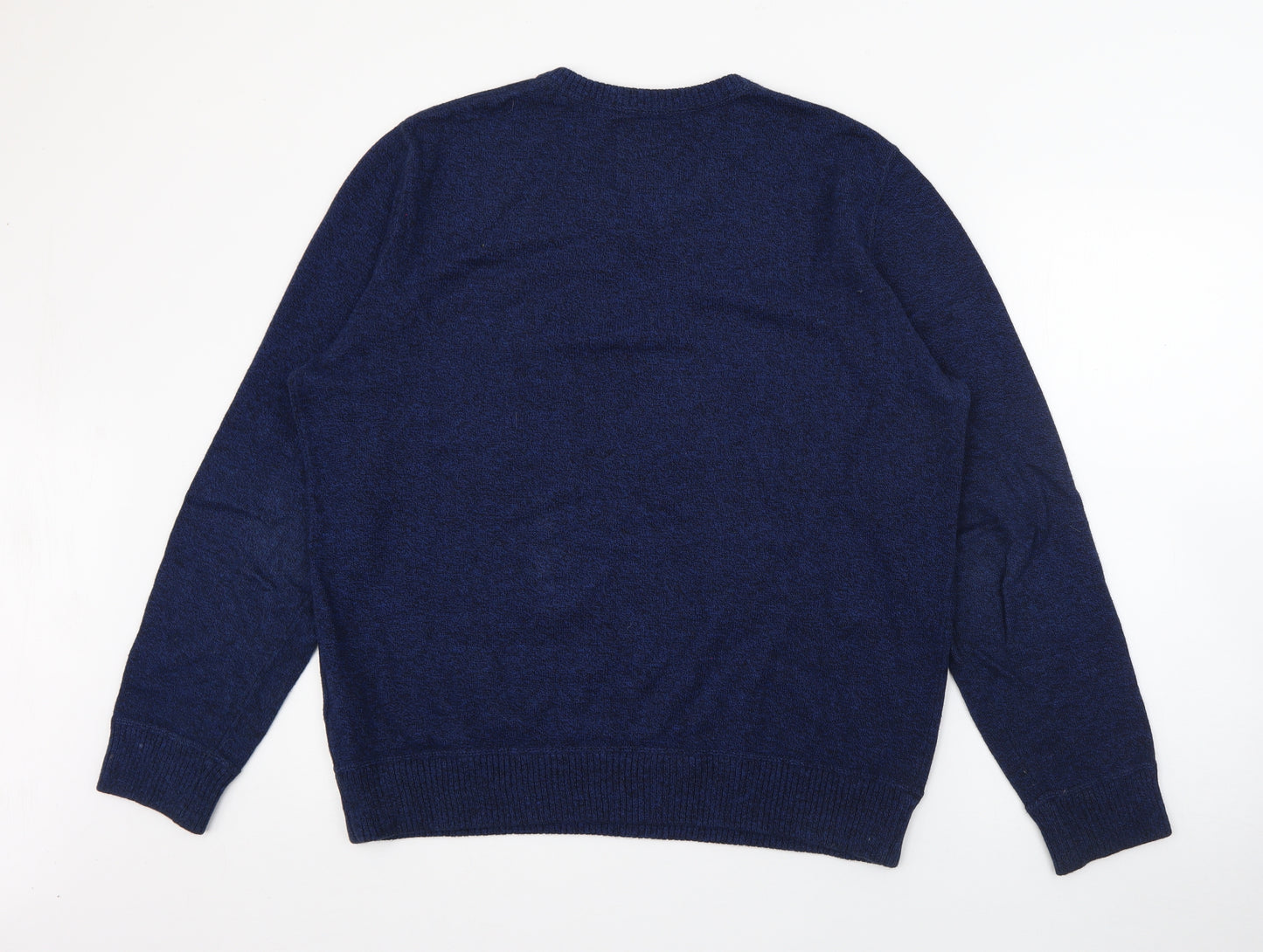 American Eagle Outfitters Mens Blue V-Neck  Cotton Pullover Jumper Size L