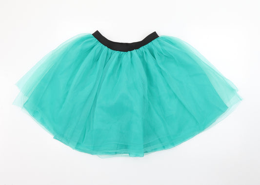 Front view of Preworn women’s green polyester tutu skirt, size L