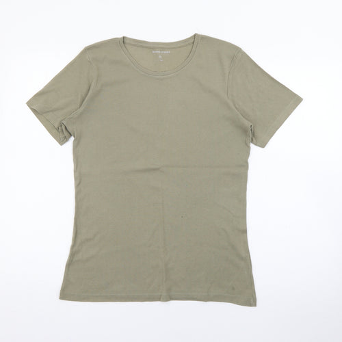 Dunnes Stores Womens Green  Polyester Basic T-Shirt Size M Crew Neck