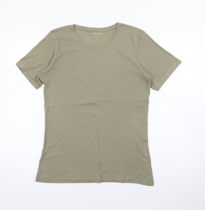 Dunnes Stores Womens Green Polyester Basic T-Shirt Size M Crew Neck