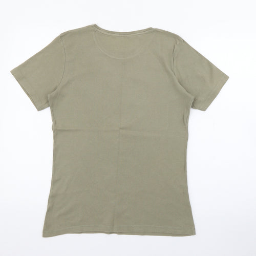 Dunnes Stores Womens Green  Polyester Basic T-Shirt Size M Crew Neck