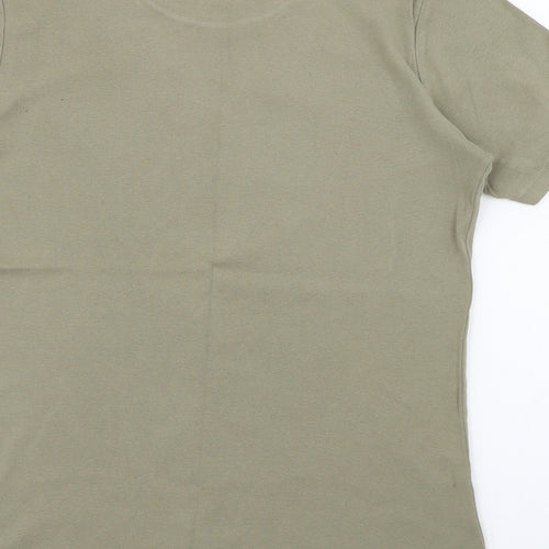 Dunnes Stores Womens Green  Polyester Basic T-Shirt Size M Crew Neck