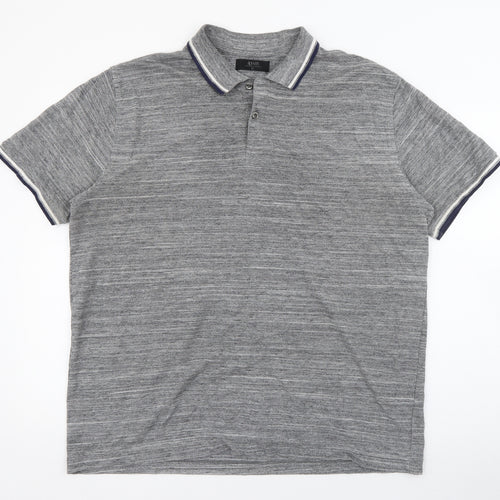 AWC85 Mens Grey  Polyester  Polo Size XL Collared Button