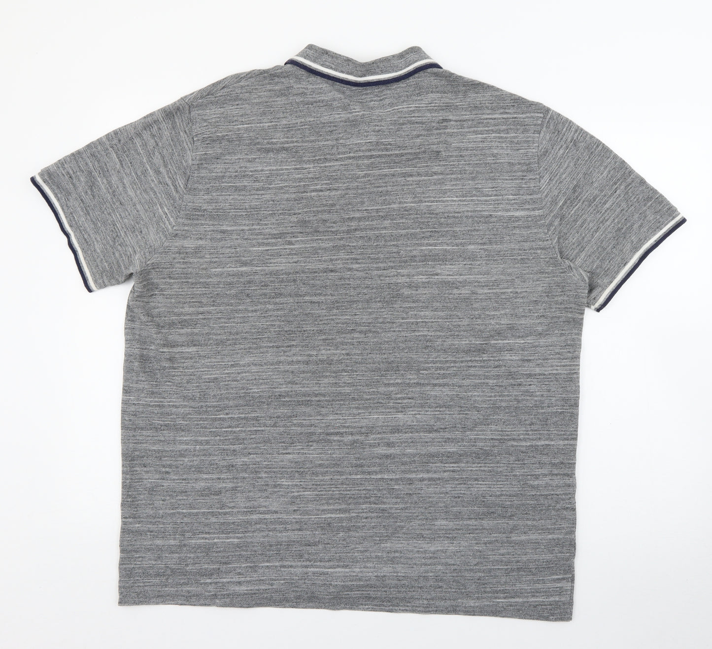 AWC85 Mens Grey  Polyester  Polo Size XL Collared Button