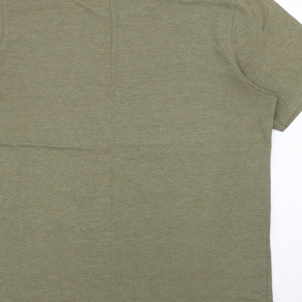 Canvas Mens Green  Cotton  T-Shirt Size L Crew Neck