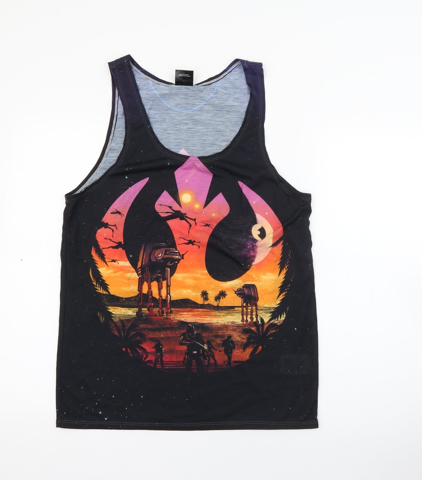 Aloha from Deer Mens Black  Polyester Camisole Tank Size M Scoop Neck  - Starwars