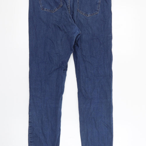 Marks and Spencer Womens Blue  Cotton Skinny Jeans Size 14 L27 in Regular