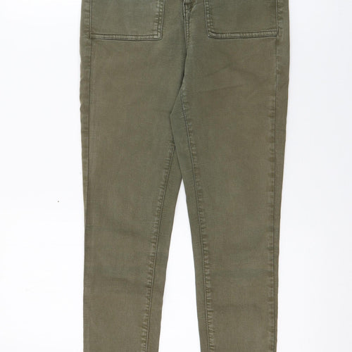 Oasis Womens Green  Cotton Skinny Jeans Size 10 L27 in Regular