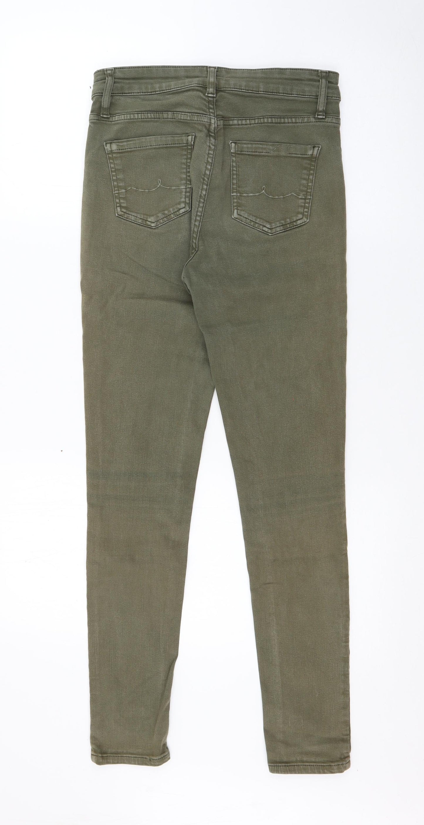 Oasis Womens Green  Cotton Skinny Jeans Size 10 L27 in Regular