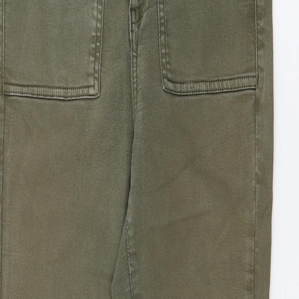 Oasis Womens Green  Cotton Skinny Jeans Size 10 L27 in Regular