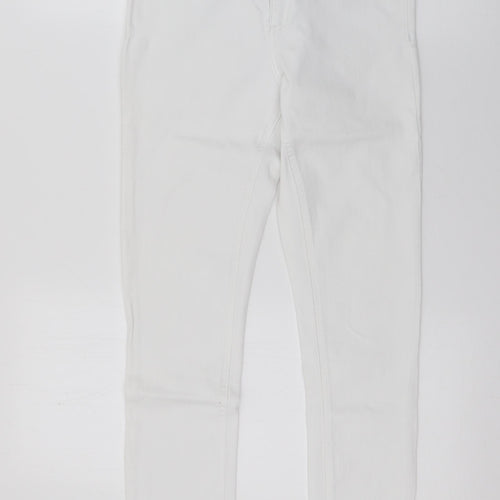 Miss Selfridge Womens White  Cotton Skinny Jeans Size 10 L27 in Regular