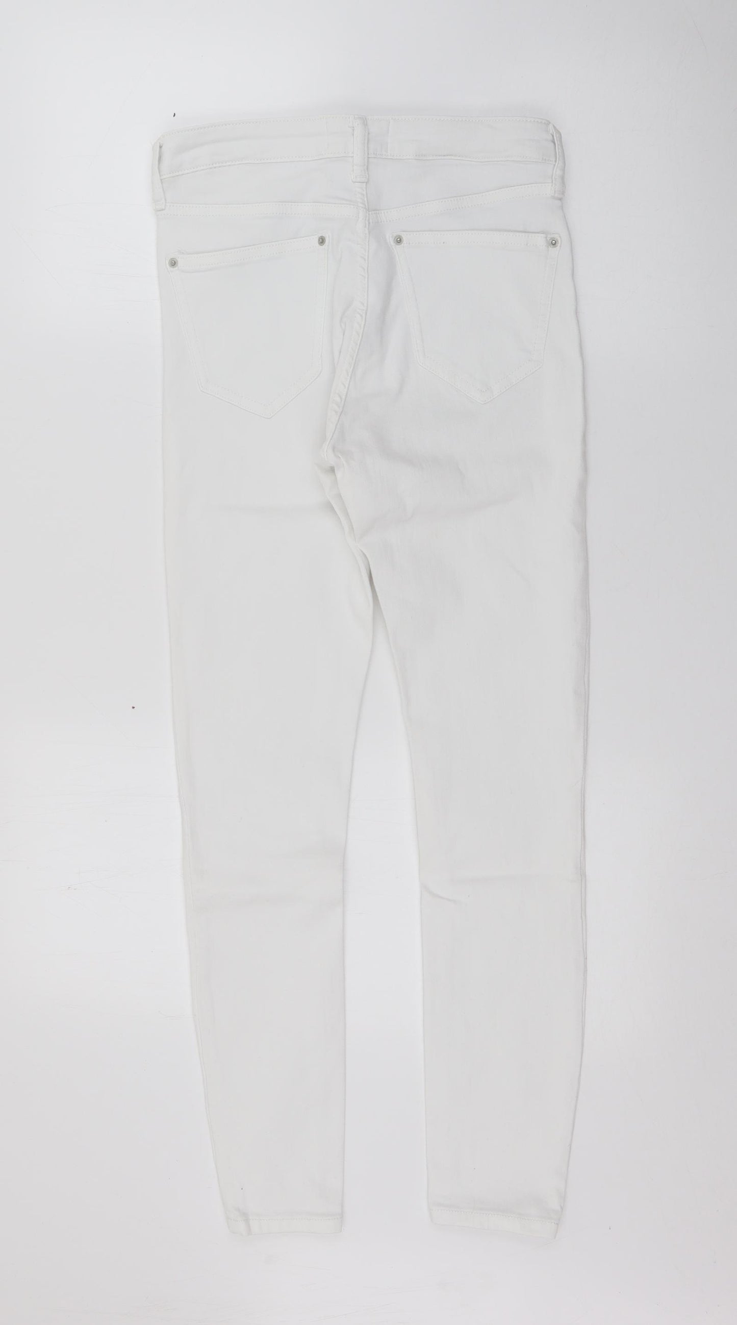 Miss Selfridge Womens White  Cotton Skinny Jeans Size 10 L27 in Regular