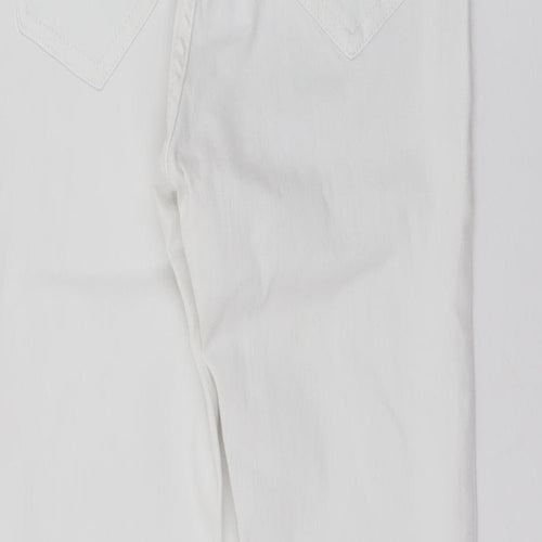 Miss Selfridge Womens White  Cotton Skinny Jeans Size 10 L27 in Regular