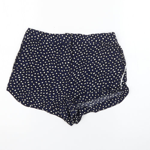 Topshop Womens Blue Geometric Viscose Sailor Shorts Size 10  Regular