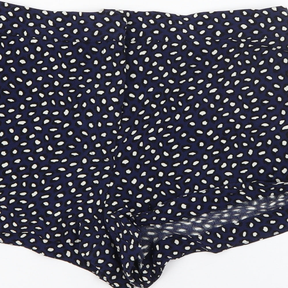 Topshop Womens Blue Geometric Viscose Sailor Shorts Size 10  Regular