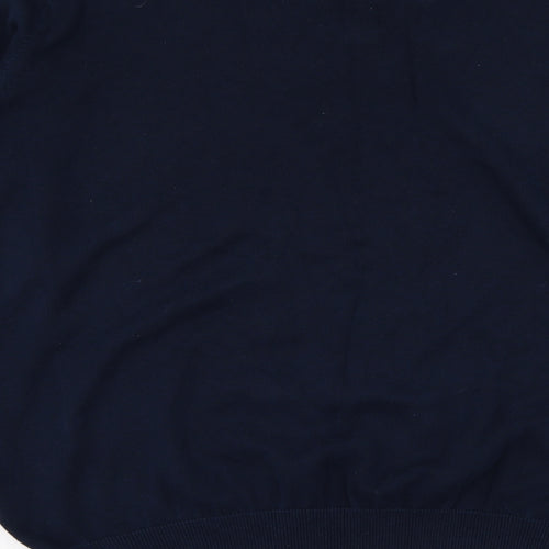 Sand Stone Mens Blue Collared  Cotton Pullover Jumper Size L