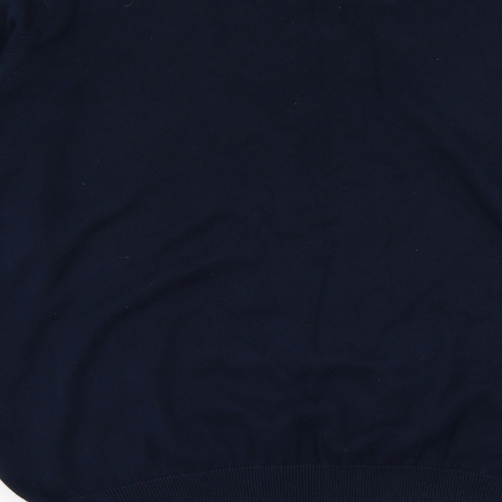 Sand Stone Mens Blue Collared  Cotton Pullover Jumper Size L