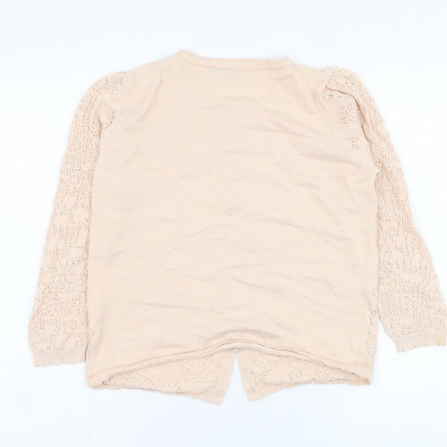 Warehouse Womens Pink Round Neck  Cotton Cardigan Jumper Size 14