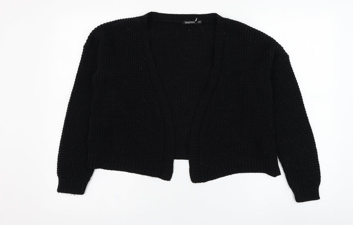 Boohoo Womens Black Square Neck Acrylic Cardigan Jumper Size S