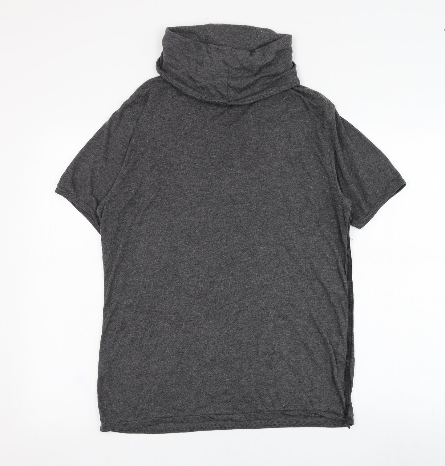 River Island Mens Grey  Polyester  T-Shirt Size M Roll Neck