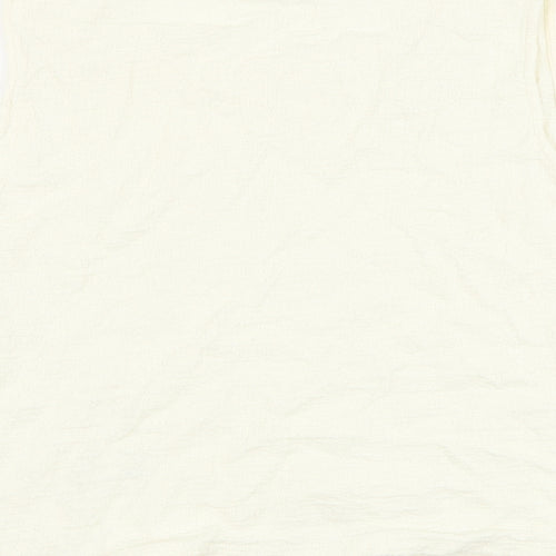 Mango Womens Ivory  Cotton Basic Tank Size S Round Neck