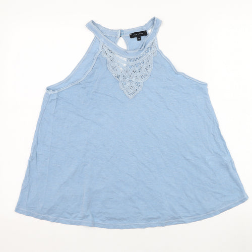 New Look Womens Blue  Cotton Basic Tank Size 10 Halter