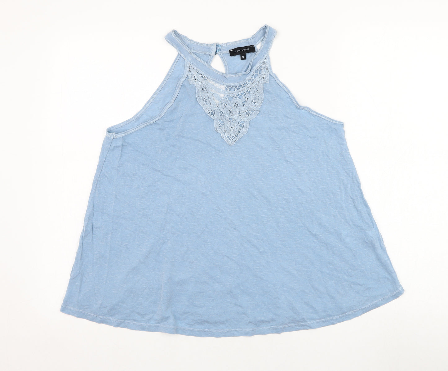 New Look Womens Blue  Cotton Basic Tank Size 10 Halter
