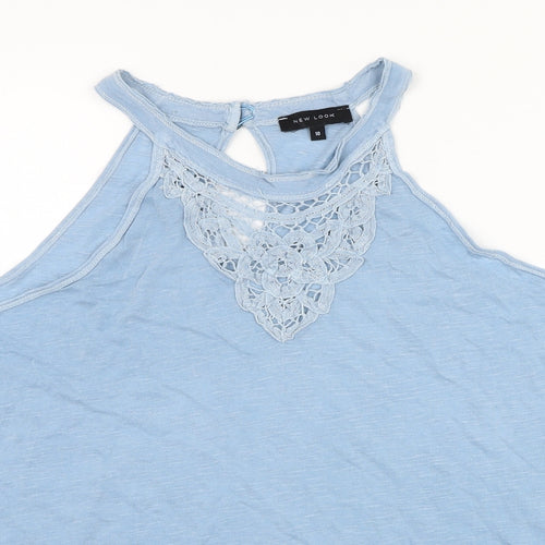 New Look Womens Blue  Cotton Basic Tank Size 10 Halter