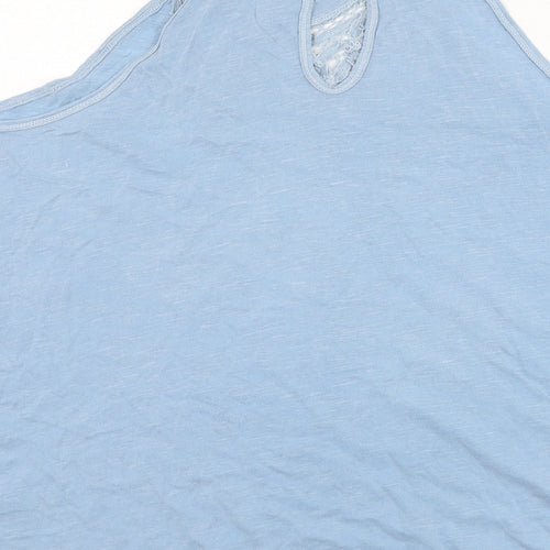 New Look Womens Blue  Cotton Basic Tank Size 10 Halter