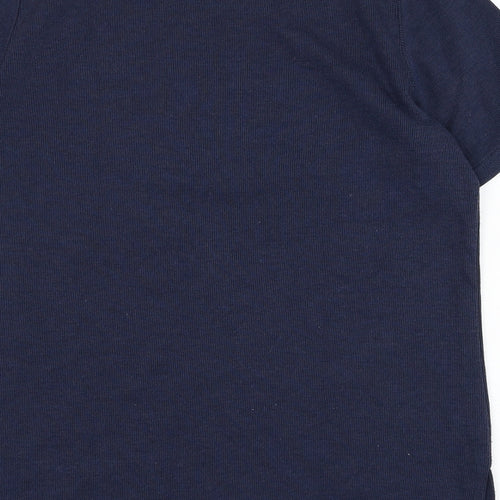 Preworn Womens Blue  Polyester Basic T-Shirt Size S V-Neck