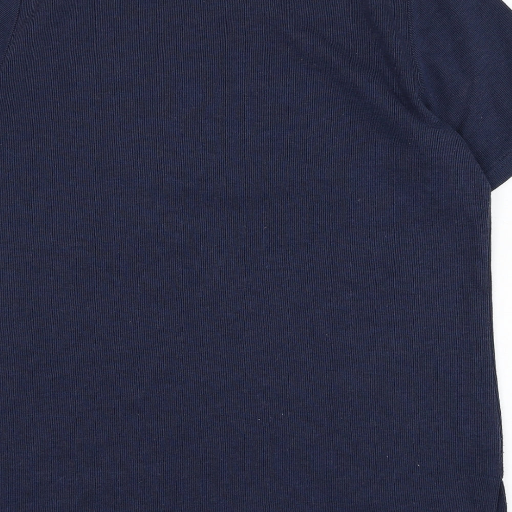 Preworn Womens Blue  Polyester Basic T-Shirt Size S V-Neck