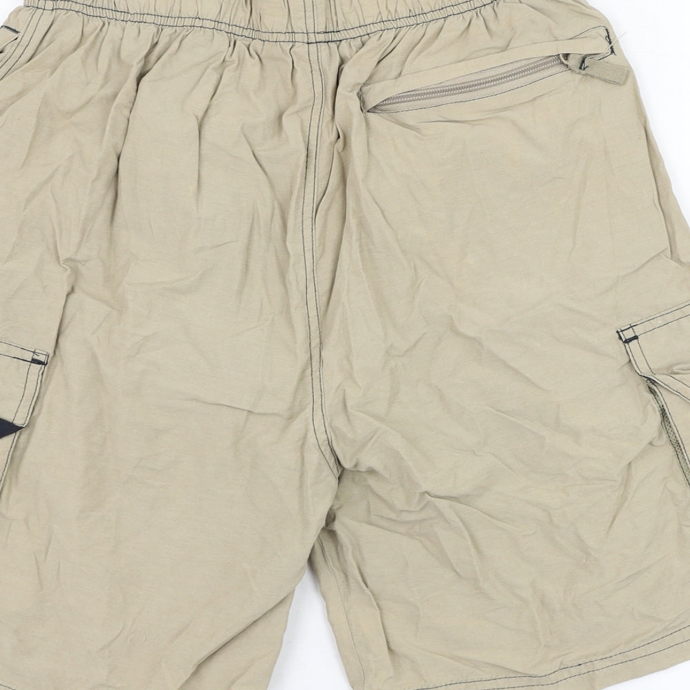Dunnes Stores Mens Beige  Cotton Cargo Shorts Size M L7 in Regular