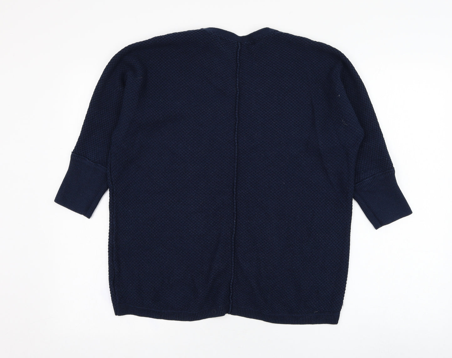 Max Studio Womens Blue Round Neck  Cotton Pullover Jumper Size S