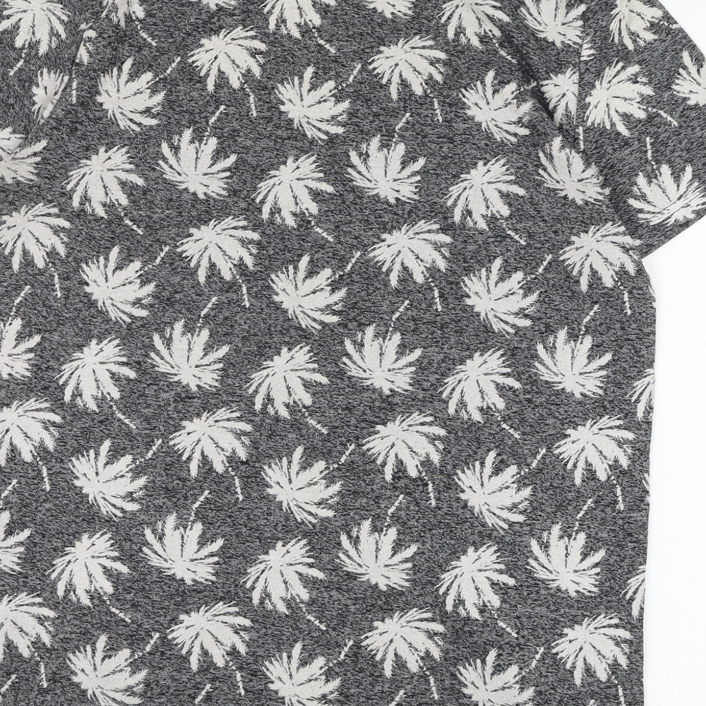 Superdry Mens Grey Floral Cotton  T-Shirt Size M Round Neck