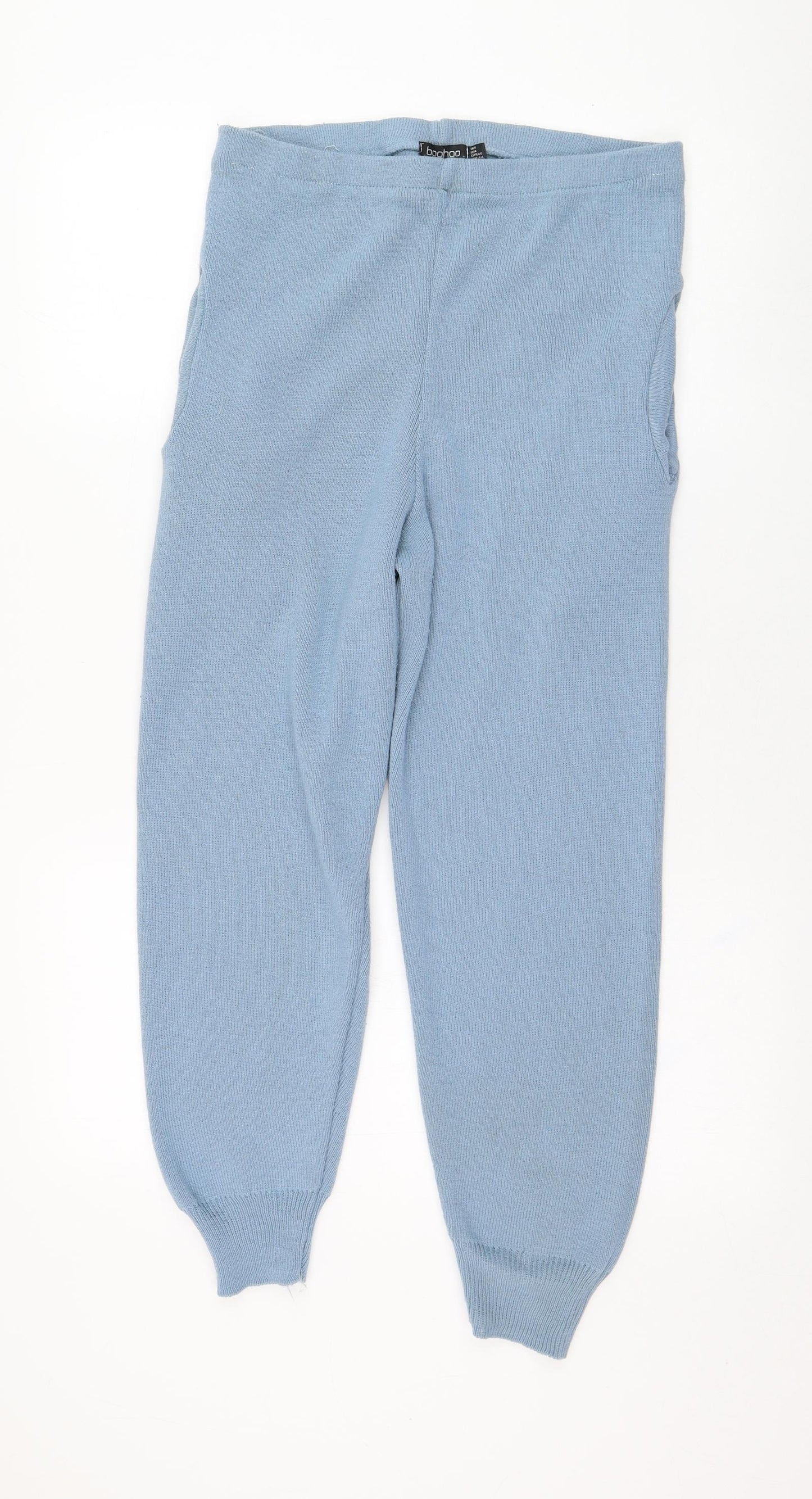 Boohoo Womens Blue  Acrylic Jogger Trousers Size 18 L25 in Regular