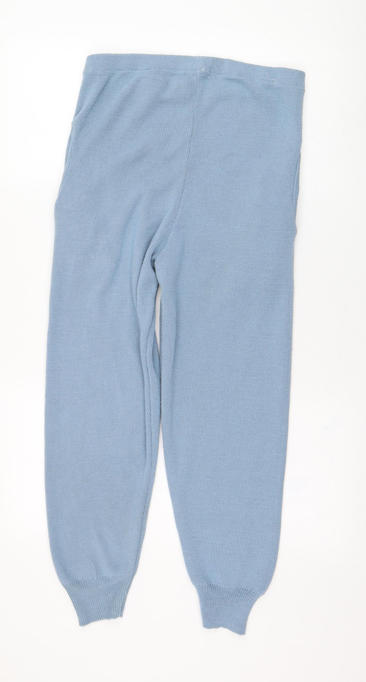 Boohoo Womens Blue  Acrylic Jogger Trousers Size 18 L25 in Regular