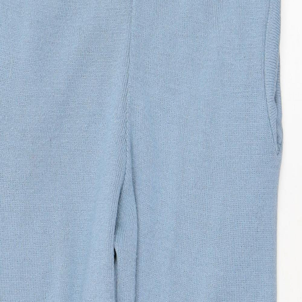 Boohoo Womens Blue  Acrylic Jogger Trousers Size 18 L25 in Regular
