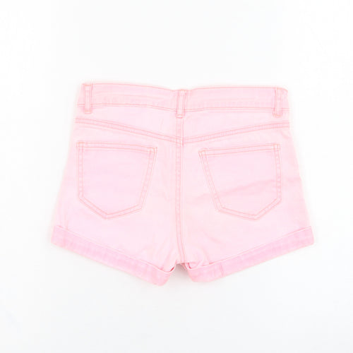 H&M Girls Pink  Cotton Hot Pants Shorts Size 9-10 Years  Regular Zip