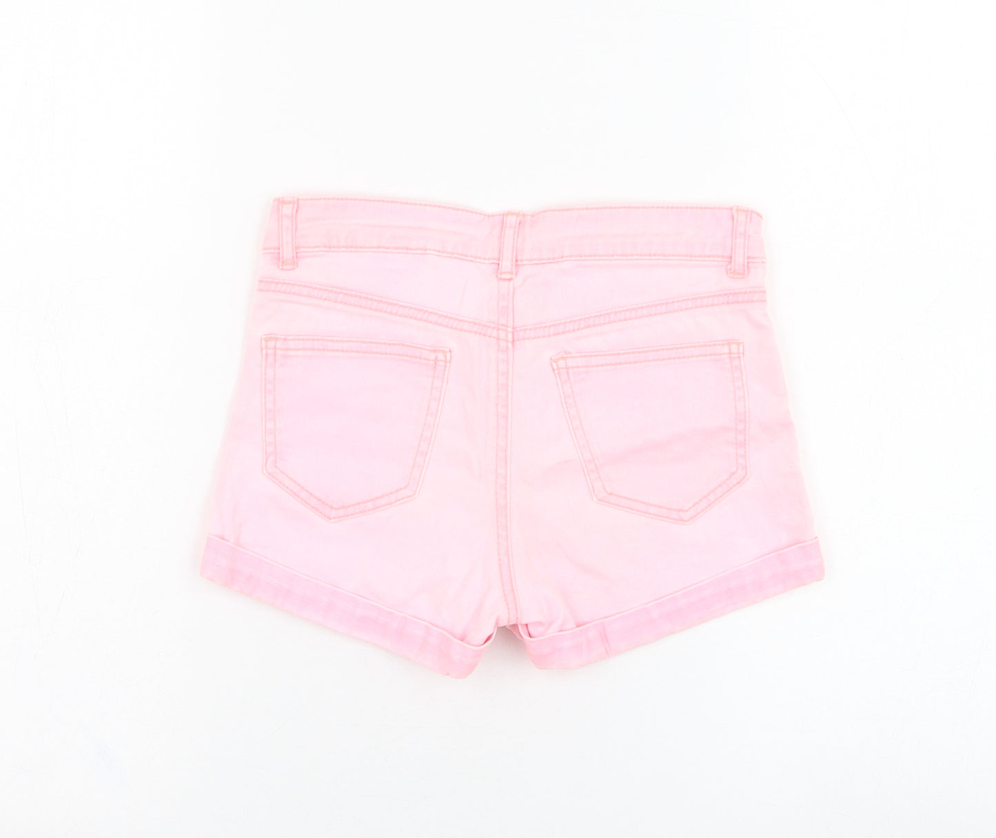 H&M Girls Pink  Cotton Hot Pants Shorts Size 9-10 Years  Regular Zip