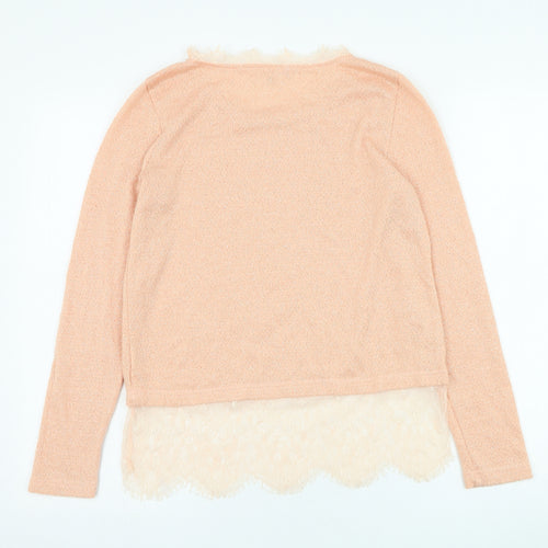 Swan Womens Pink Round Neck  Polyester Pullover Jumper Size S