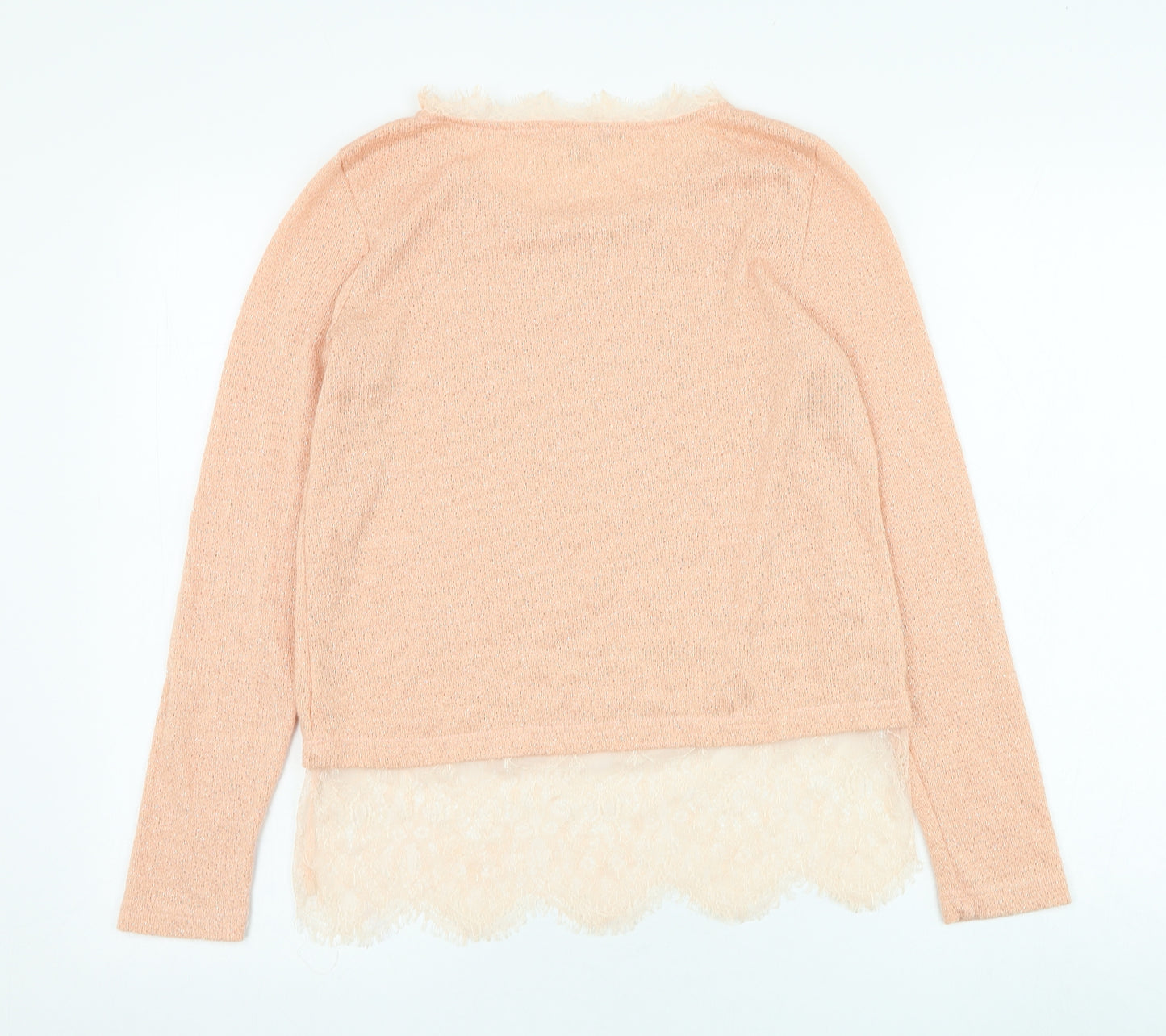 Swan Womens Pink Round Neck  Polyester Pullover Jumper Size S