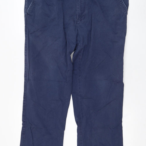 Dunnes Stores Mens Blue  Cotton Chino Trousers Size 38 in L27 in Regular Zip