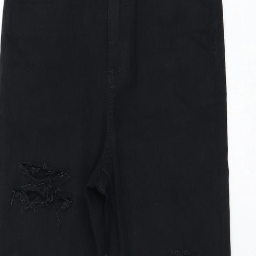 Miss Selfridge Womens Black  Cotton Skinny Jeans Size 8 L24 in Regular Zip