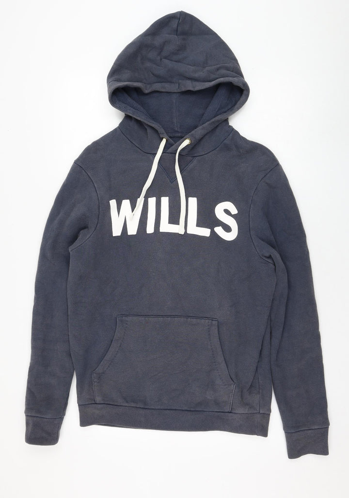 Jack Wills Mens Blue Cotton Pullover Hoodie Size XS