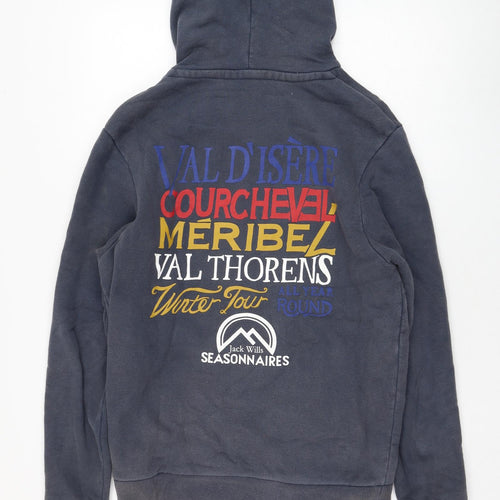 Jack Wills Mens Blue  Cotton Pullover Hoodie Size XS