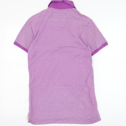 Jack Wills Mens Purple Striped Cotton  Polo Size XS Collared Pullover