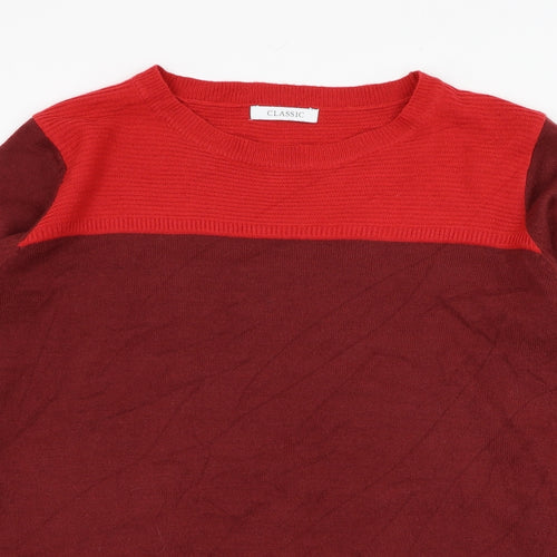 Marks and Spencer Womens Red Round Neck  Acrylic Pullover Jumper Size 14