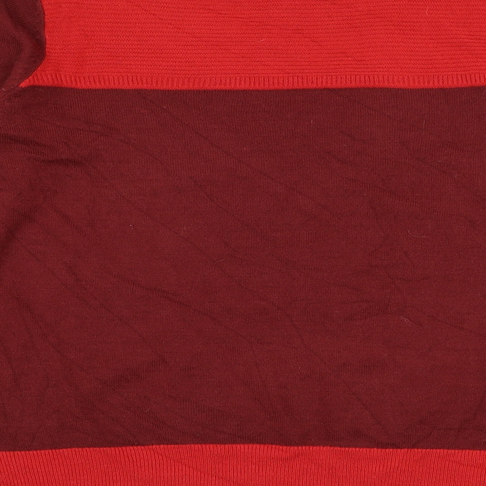 Marks and Spencer Womens Red Round Neck  Acrylic Pullover Jumper Size 14