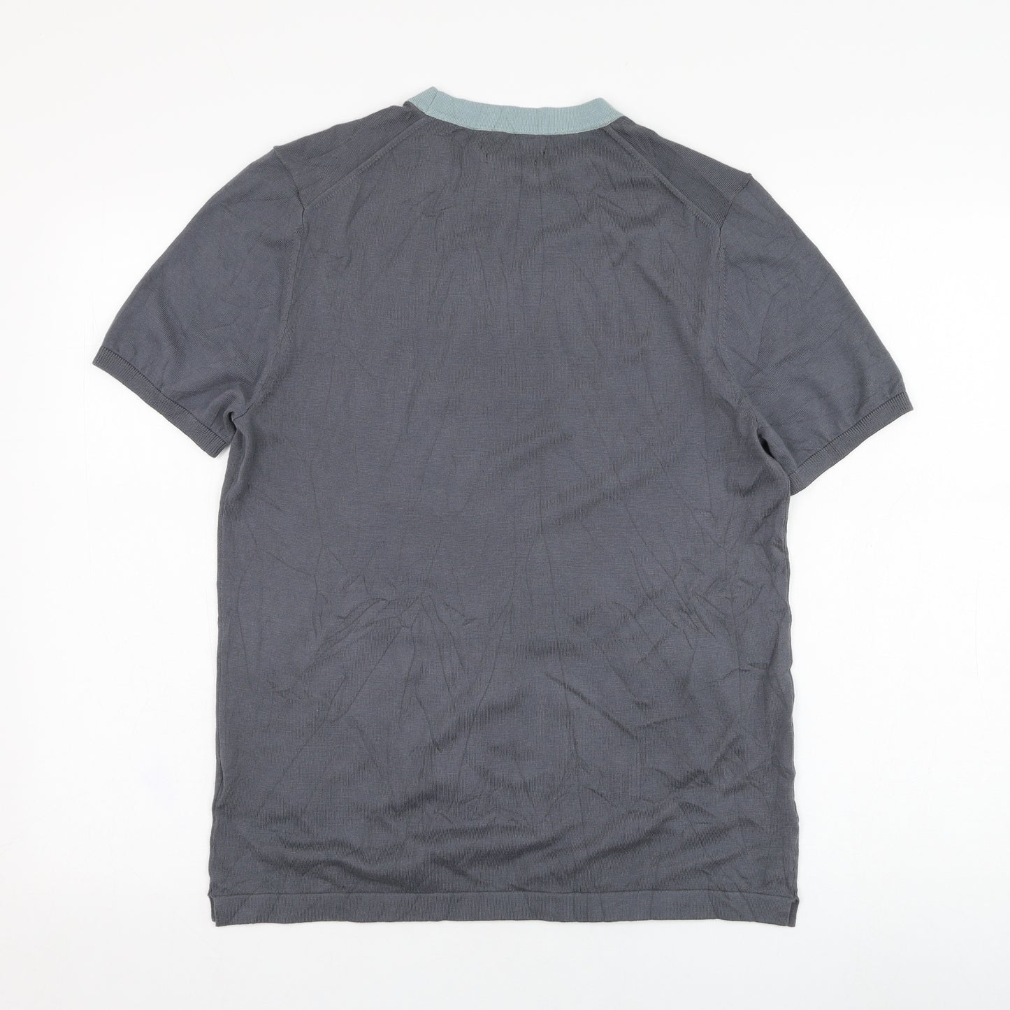 Marks and Spencer Mens Grey  Cotton  T-Shirt Size M Round Neck